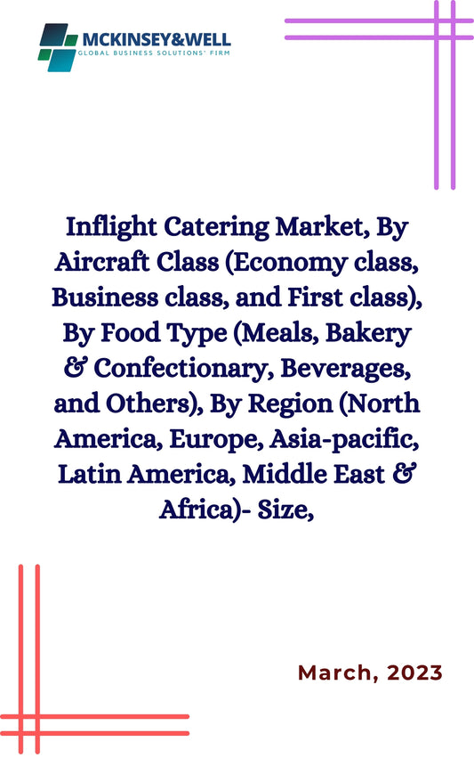 Inflight Catering Market, By Aircraft Class (Economy class, Business class, and First class), By Food Type (Meals, Bakery & Confectionary, Beverages, and Others), By Region (North America, Europe, Asia-pacific, Latin America, Middle East & Africa)- Size,