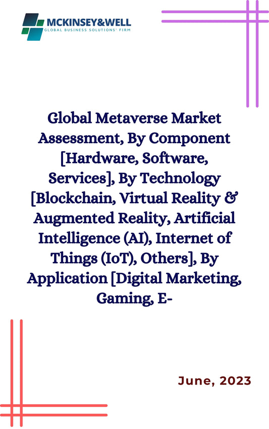 Global Metaverse Market Assessment, By Component [Hardware, Software, Services], By Technology [Blockchain, Virtual Reality & Augmented Reality, Artificial Intelligence (AI), Internet of Things (IoT), Others], By Application [Digital Marketing, Gaming, E-