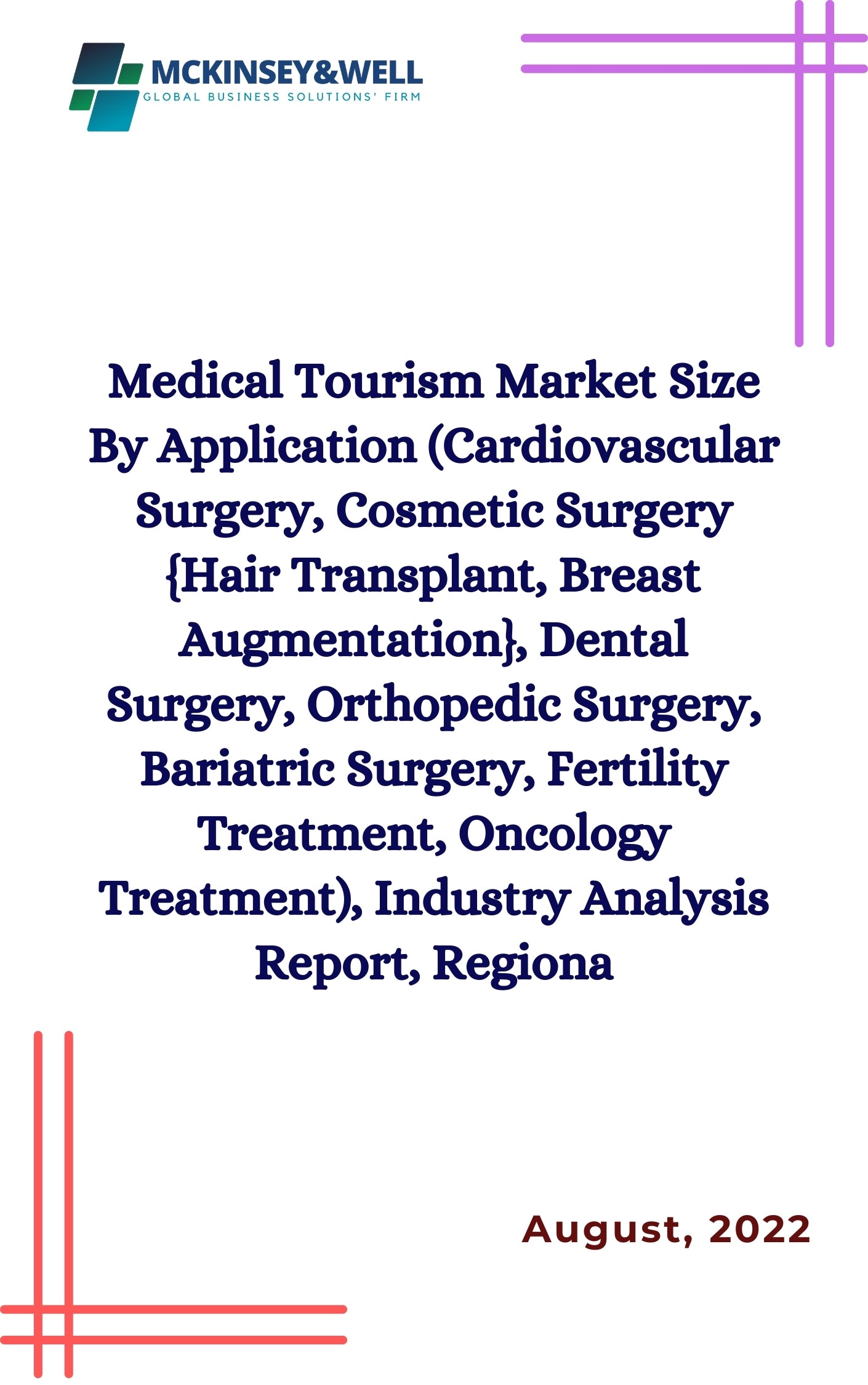 Medical Tourism Market Size By Application (Cardiovascular Surgery, Cosmetic Surgery {Hair Transplant, Breast Augmentation}, Dental Surgery, Orthopedic Surgery, Bariatric Surgery, Fertility Treatment, Oncology Treatment), Industry Analysis Report, Regiona