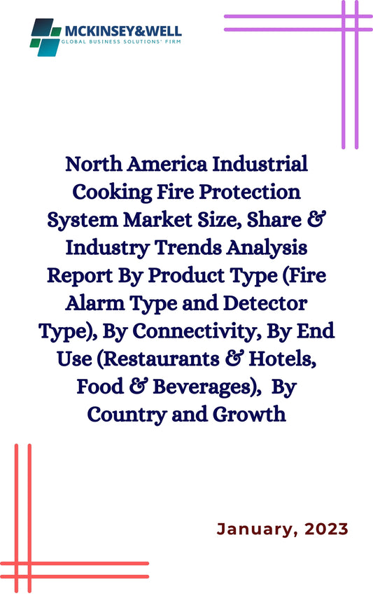 North America Industrial Cooking Fire Protection System Market Size, Share & Industry Trends Analysis Report By Product Type (Fire Alarm Type and Detector Type), By Connectivity, By End Use (Restaurants & Hotels, Food & Beverages),  By Country and Growth