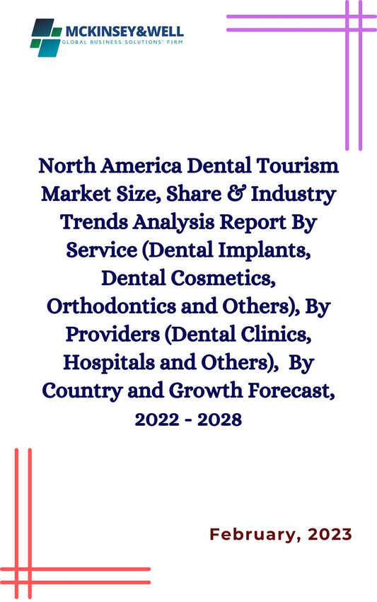 North America Dental Tourism Market Size, Share & Industry Trends Analysis Report By Service (Dental Implants, Dental Cosmetics, Orthodontics and Others), By Providers (Dental Clinics, Hospitals and Others),  By Country and Growth Forecast, 2022 - 2028