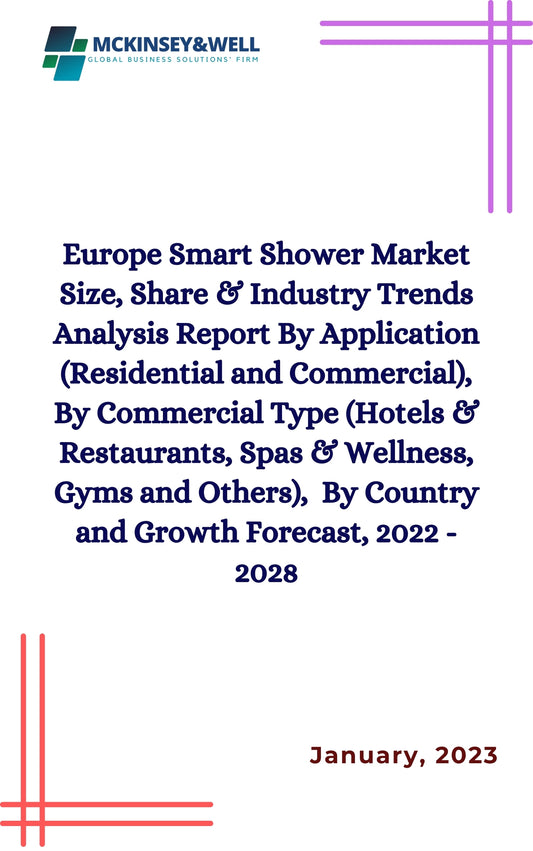 Europe Smart Shower Market Size, Share & Industry Trends Analysis Report By Application (Residential and Commercial), By Commercial Type (Hotels & Restaurants, Spas & Wellness, Gyms and Others),  By Country and Growth Forecast, 2022 - 2028