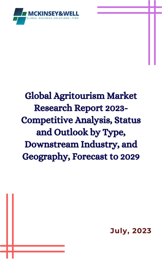 Global Agritourism Market Research Report 2023-Competitive Analysis, Status and Outlook by Type, Downstream Industry, and Geography, Forecast to 2029