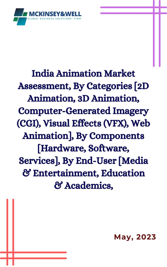 India Animation Market Assessment, By Categories [2D Animation, 3D Animation, Computer-Generated Imagery (CGI), Visual Effects (VFX), Web Animation], By Components [Hardware, Software, Services], By End-User [Media & Entertainment, Education & Academics,