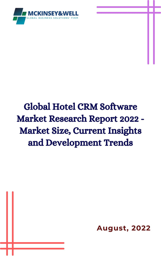 Global Hotel CRM Software Market Research Report 2022 - Market Size, Current Insights and Development Trends