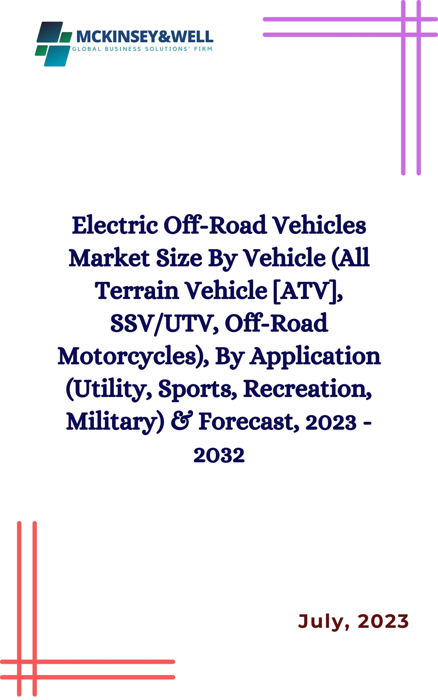 Electric Off-Road Vehicles Market Size By Vehicle (All Terrain Vehicle [ATV], SSV/UTV, Off-Road Motorcycles), By Application (Utility, Sports, Recreation, Military) & Forecast, 2023 - 2032