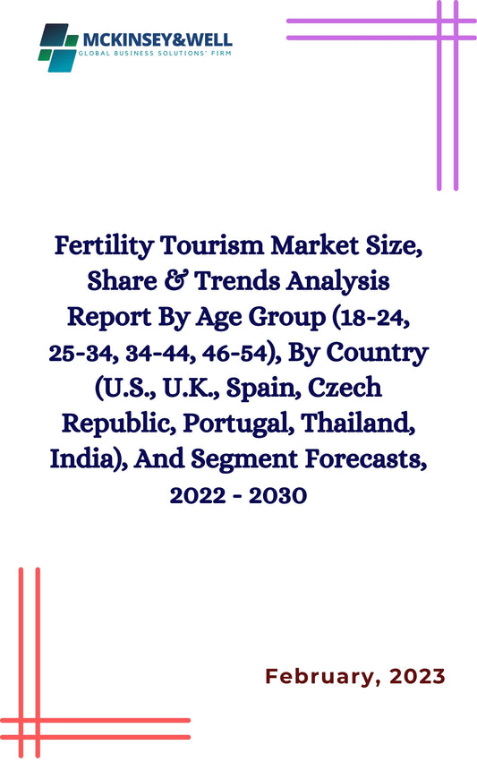 Fertility Tourism Market Size, Share & Trends Analysis Report By Age Group (18-24, 25-34, 34-44, 46-54), By Country (U.S., U.K., Spain, Czech Republic, Portugal, Thailand, India), And Segment Forecasts, 2022 - 2030