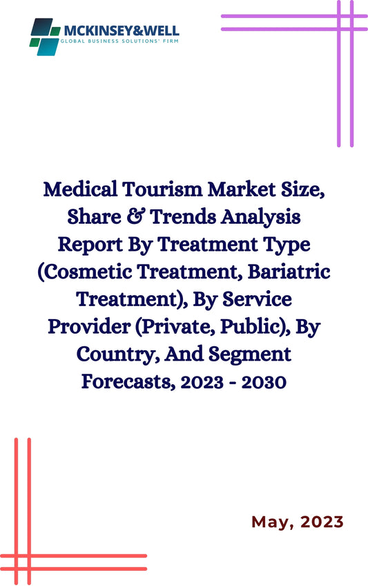 Medical Tourism Market Size, Share & Trends Analysis Report By Treatment Type (Cosmetic Treatment, Bariatric Treatment), By Service Provider (Private, Public), By Country, And Segment Forecasts, 2023 - 2030