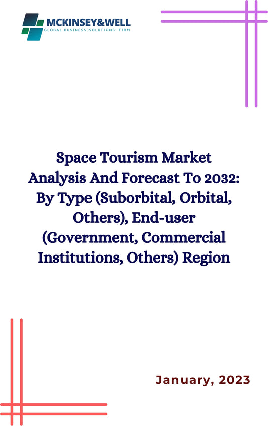 Space Tourism Market Analysis And Forecast To 2032: By Type (Suborbital, Orbital, Others), End-user (Government, Commercial Institutions, Others) Region