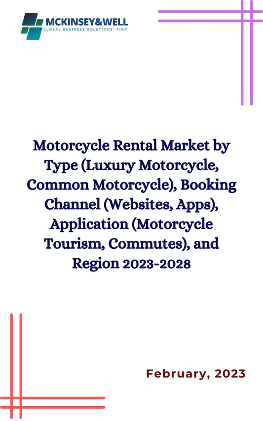 Motorcycle Rental Market by Type (Luxury Motorcycle, Common Motorcycle), Booking Channel (Websites, Apps), Application (Motorcycle Tourism, Commutes), and Region 2023-2028