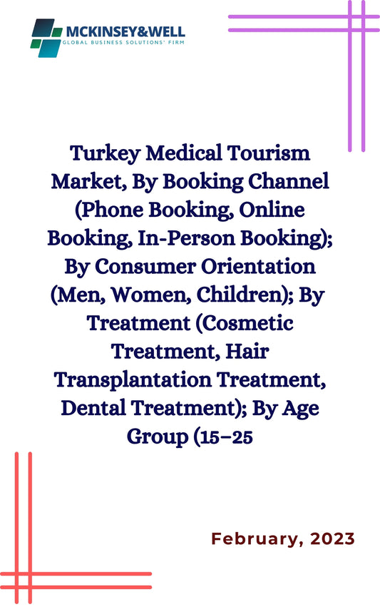 Turkey Medical Tourism Market, By Booking Channel (Phone Booking, Online Booking, In-Person Booking); By Consumer Orientation (Men, Women, Children); By  Treatment (Cosmetic Treatment, Hair Transplantation Treatment, Dental Treatment); By Age Group (15–25