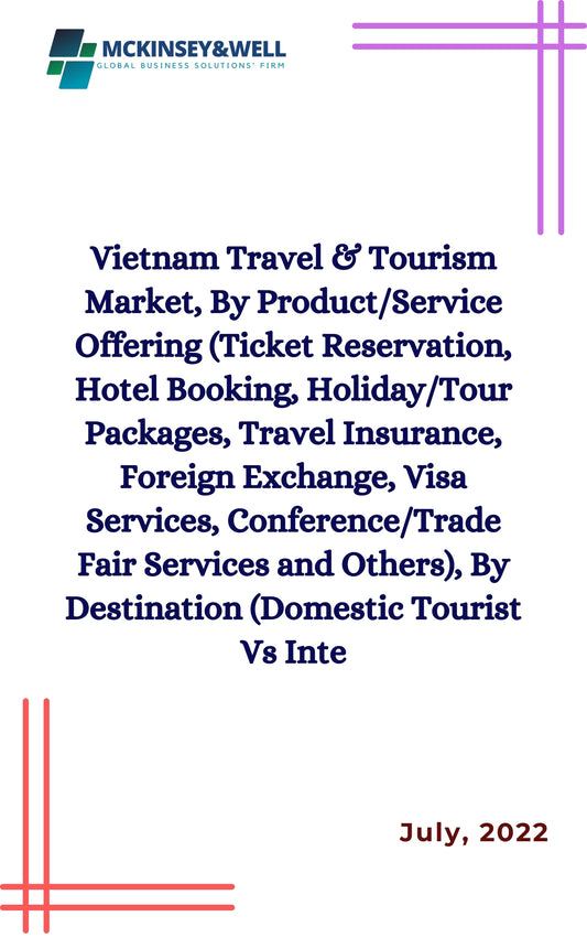 Vietnam Travel & Tourism Market, By Product/Service Offering (Ticket Reservation, Hotel Booking, Holiday/Tour Packages, Travel Insurance, Foreign Exchange, Visa Services, Conference/Trade Fair Services and Others), By Destination (Domestic Tourist Vs Inte