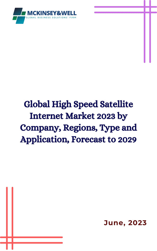 Global High Speed Satellite Internet Market 2023 by Company, Regions, Type and Application, Forecast to 2029