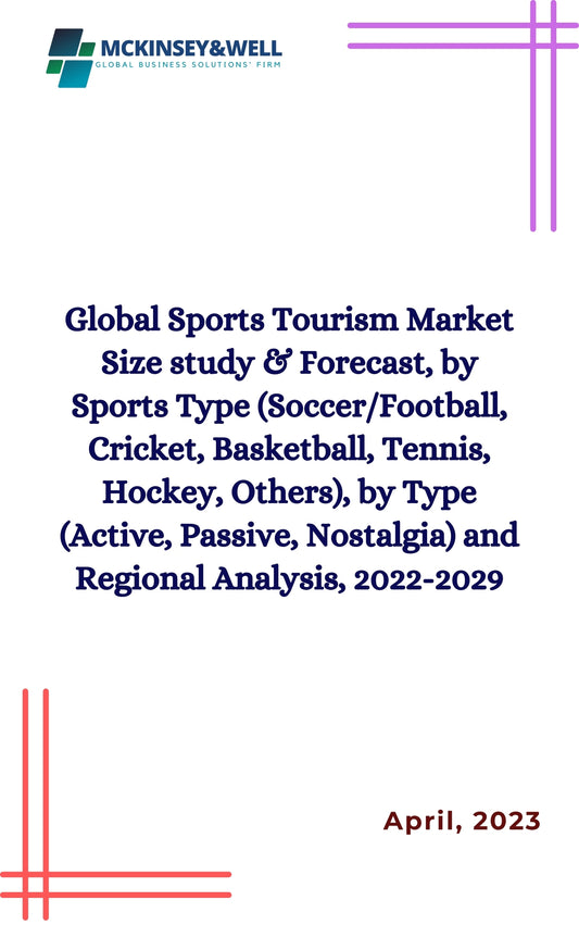 Global Sports Tourism Market Size study & Forecast, by Sports Type (Soccer/Football, Cricket, Basketball, Tennis, Hockey, Others), by Type (Active, Passive, Nostalgia) and Regional Analysis, 2022-2029