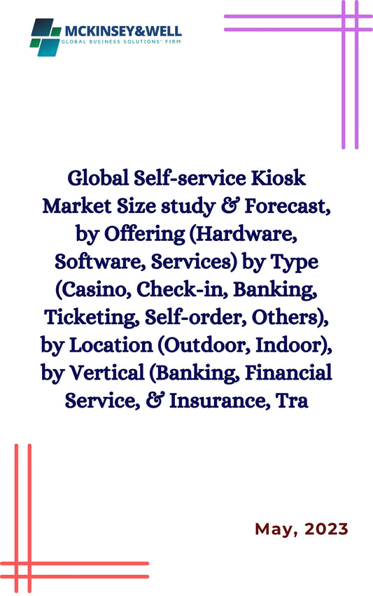 Global Self-service Kiosk Market Size study & Forecast, by Offering (Hardware, Software, Services) by Type (Casino, Check-in, Banking, Ticketing, Self-order, Others), by Location (Outdoor, Indoor), by Vertical (Banking, Financial Service, & Insurance, Tra