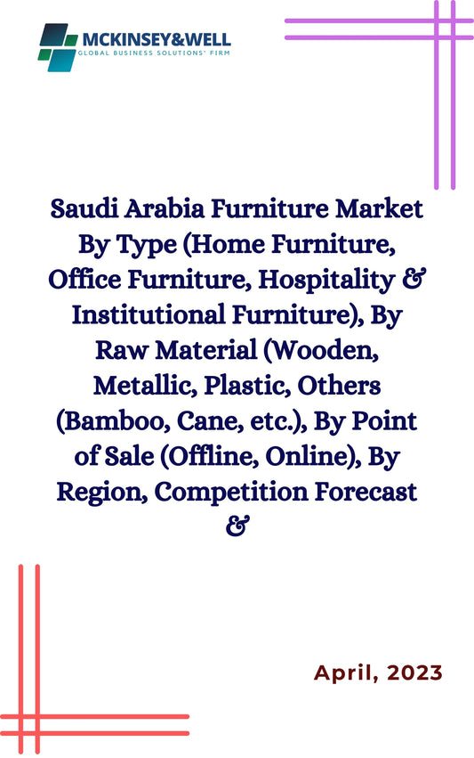 Saudi Arabia Furniture Market By Type (Home Furniture, Office Furniture, Hospitality & Institutional Furniture), By Raw Material (Wooden, Metallic, Plastic, Others (Bamboo, Cane, etc.), By Point of Sale (Offline, Online), By Region, Competition Forecast &