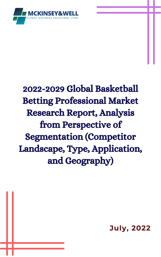 2022-2029 Global Basketball Betting Professional Market Research Report, Analysis from Perspective of Segmentation (Competitor Landscape, Type, Application, and Geography)