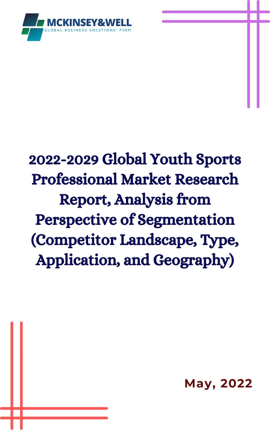 2022-2029 Global Youth Sports Professional Market Research Report, Analysis from Perspective of Segmentation (Competitor Landscape, Type, Application, and Geography)