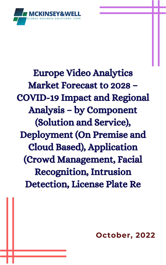 Europe Video Analytics Market Forecast to 2028 – COVID-19 Impact and Regional Analysis – by Component (Solution and Service), Deployment (On Premise and Cloud Based), Application (Crowd Management, Facial Recognition, Intrusion Detection, License Plate Re