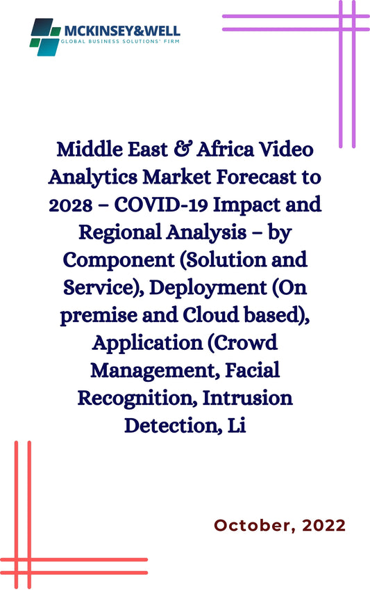 Middle East & Africa Video Analytics Market Forecast to 2028 – COVID-19 Impact and Regional Analysis – by Component (Solution and Service), Deployment (On premise and Cloud based), Application (Crowd Management, Facial Recognition, Intrusion Detection, Li