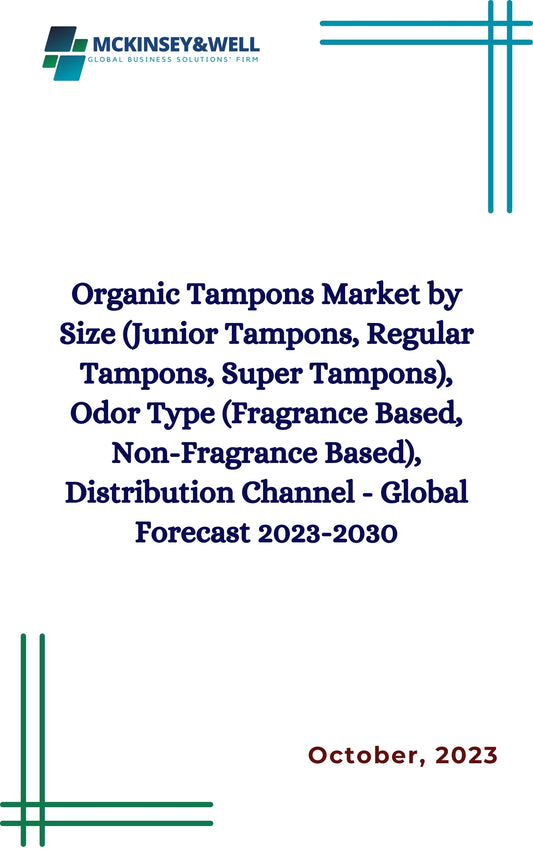 Organic Tampons Market by Size (Junior Tampons, Regular Tampons, Super Tampons), Odor Type (Fragrance Based, Non-Fragrance Based), Distribution Channel - Global Forecast 2023-2030