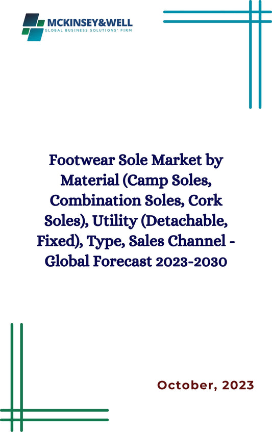 Footwear Sole Market by Material (Camp Soles, Combination Soles, Cork Soles), Utility (Detachable, Fixed), Type, Sales Channel - Global Forecast 2023-2030