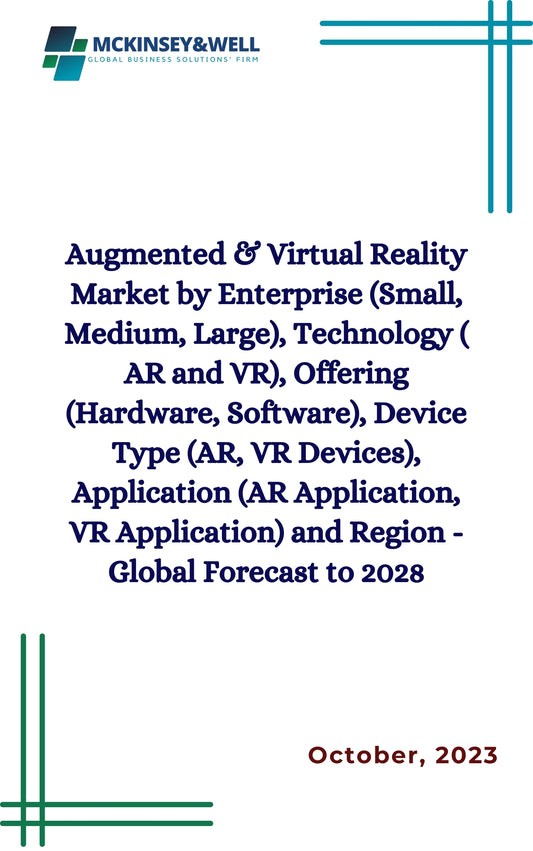 Augmented & Virtual Reality Market by Enterprise (Small, Medium, Large), Technology ( AR and VR), Offering (Hardware, Software), Device Type (AR, VR Devices), Application (AR Application, VR Application) and Region - Global Forecast to 2028