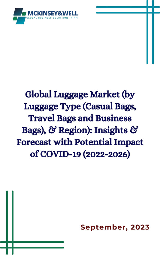 Global Luggage Market (by Luggage Type (Casual Bags, Travel Bags and Business Bags), & Region): Insights & Forecast with Potential Impact of COVID-19 (2022-2026)