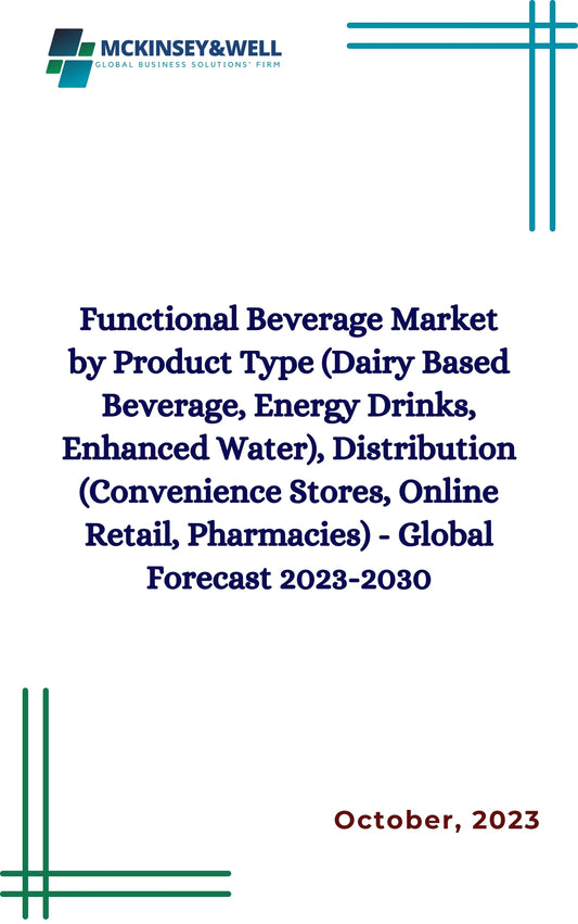 Functional Beverage Market by Product Type (Dairy Based Beverage, Energy Drinks, Enhanced Water), Distribution (Convenience Stores, Online Retail, Pharmacies) - Global Forecast 2023-2030