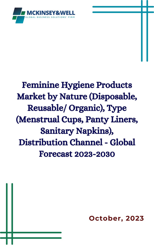 Feminine Hygiene Products Market by Nature (Disposable, Reusable/ Organic), Type (Menstrual Cups, Panty Liners, Sanitary Napkins), Distribution Channel - Global Forecast 2023-2030