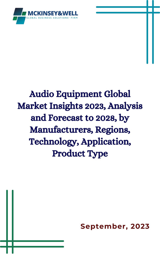 Audio Equipment Global Market Insights 2023, Analysis and Forecast to 2028, by Manufacturers, Regions, Technology, Application, Product Type