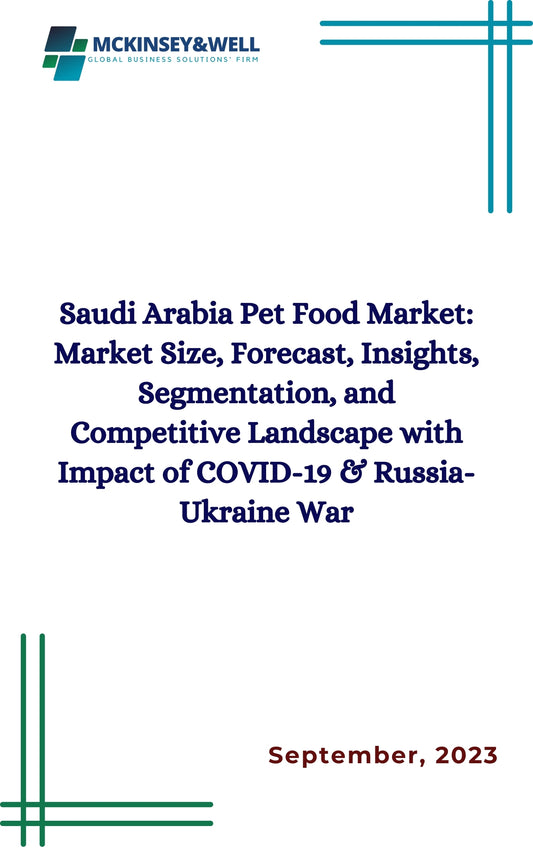 Saudi Arabia Pet Food Market: Market Size, Forecast, Insights, Segmentation, and Competitive Landscape with Impact of COVID-19 & Russia-Ukraine War