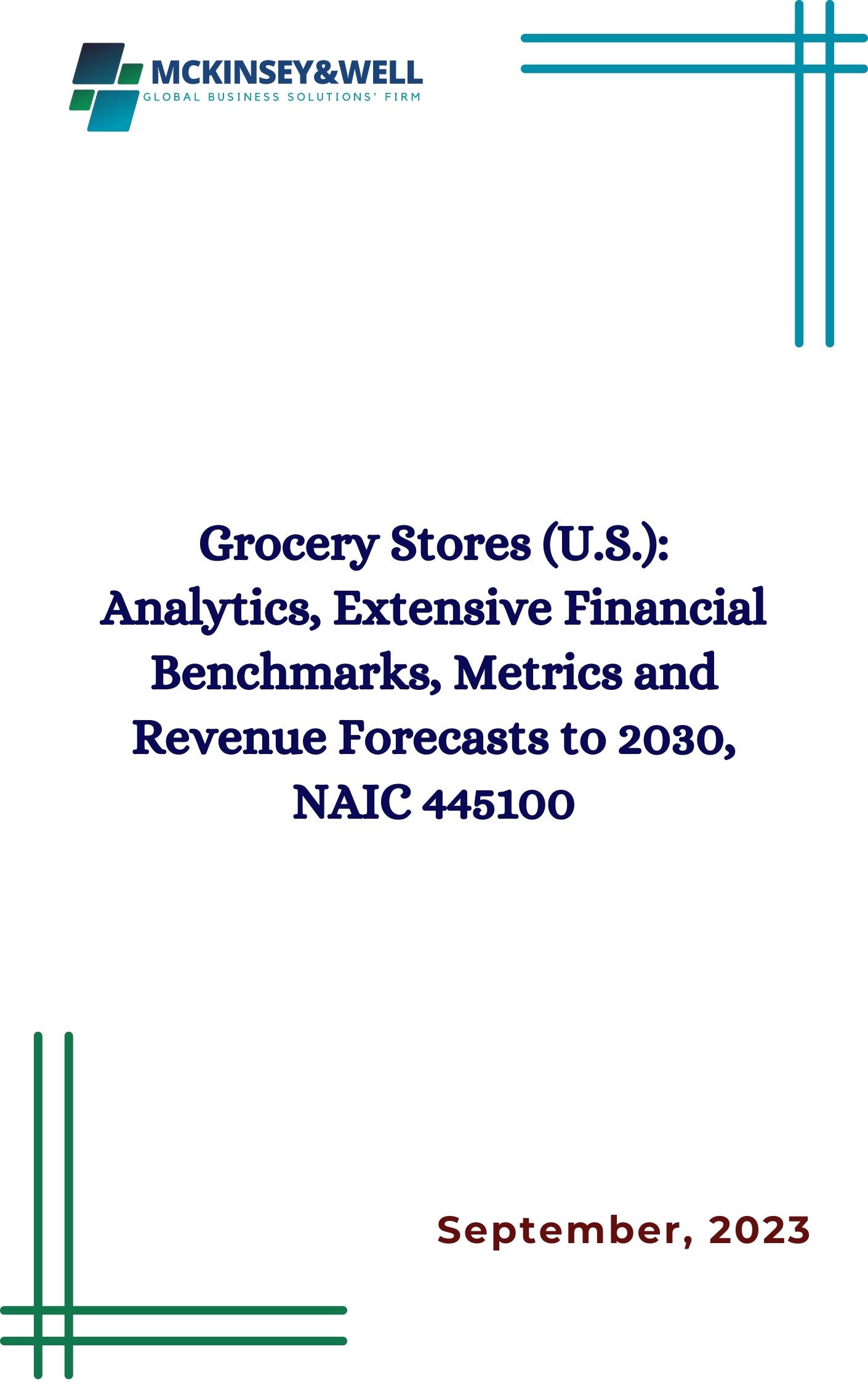 Grocery Stores (U.S.): Analytics, Extensive Financial Benchmarks, Metrics and Revenue Forecasts to 2030, NAIC 445100