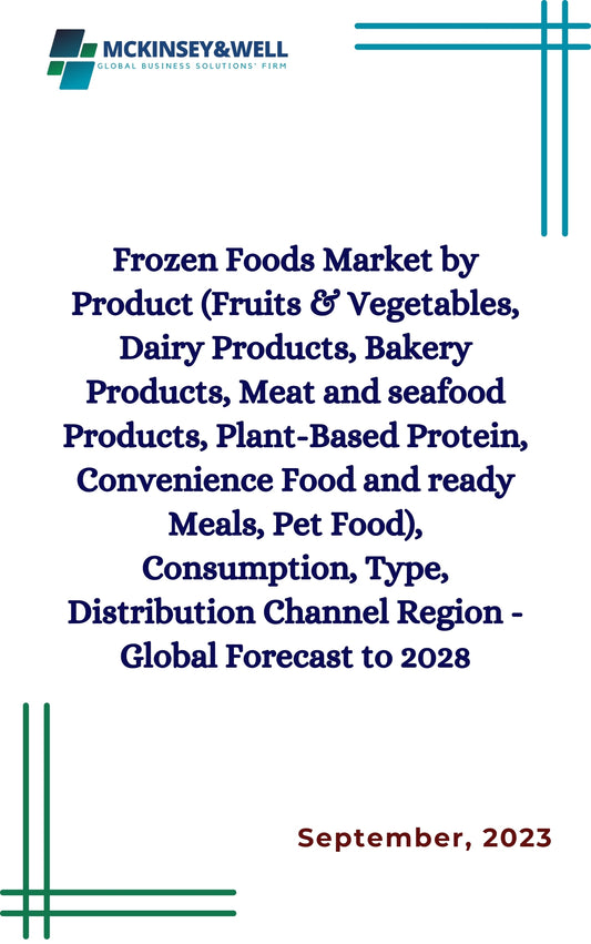 Frozen Foods Market by Product (Fruits & Vegetables, Dairy Products, Bakery Products, Meat and seafood Products, Plant-Based Protein, Convenience Food and ready Meals, Pet Food), Consumption, Type, Distribution Channel Region - Global Forecast to 2028