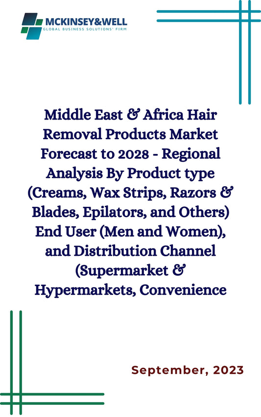 Middle East & Africa Hair Removal Products Market Forecast to 2028 - Regional Analysis By Product type (Creams, Wax Strips, Razors & Blades, Epilators, and Others) End User (Men and Women), and Distribution Channel (Supermarket & Hypermarkets, Convenience