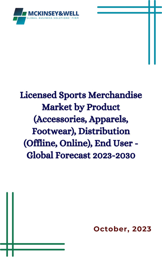 Licensed Sports Merchandise Market by Product (Accessories, Apparels, Footwear), Distribution (Offline, Online), End User - Global Forecast 2023-2030