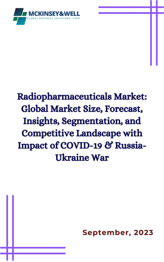 Radiopharmaceuticals Market: Global Market Size, Forecast, Insights, Segmentation, and Competitive Landscape with Impact of COVID-19 & Russia-Ukraine War