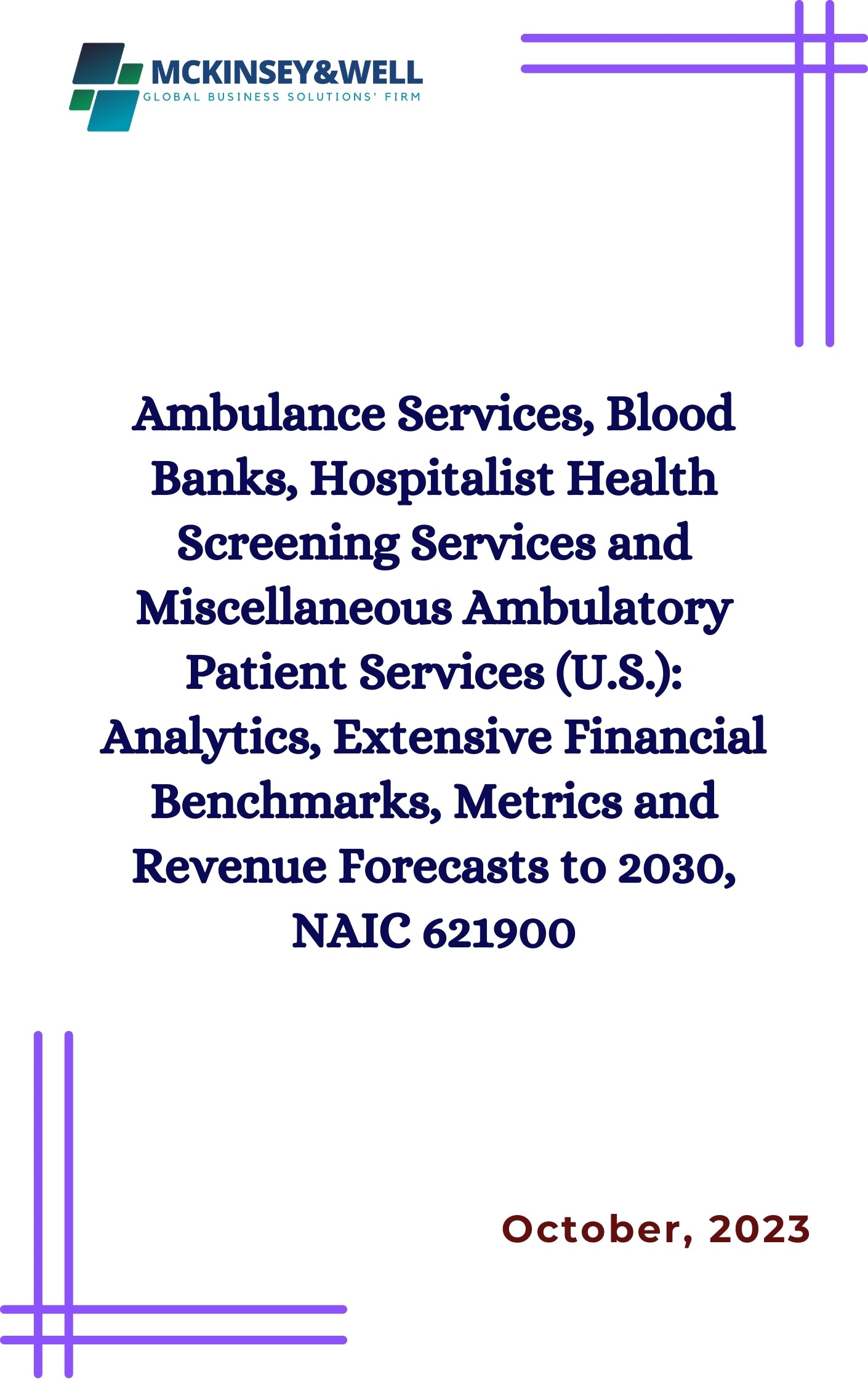 Ambulance Services, Blood Banks, Hospitalist Health Screening Services and Miscellaneous Ambulatory Patient Services (U.S.): Analytics, Extensive Financial Benchmarks, Metrics and Revenue Forecasts to 2030, NAIC 621900