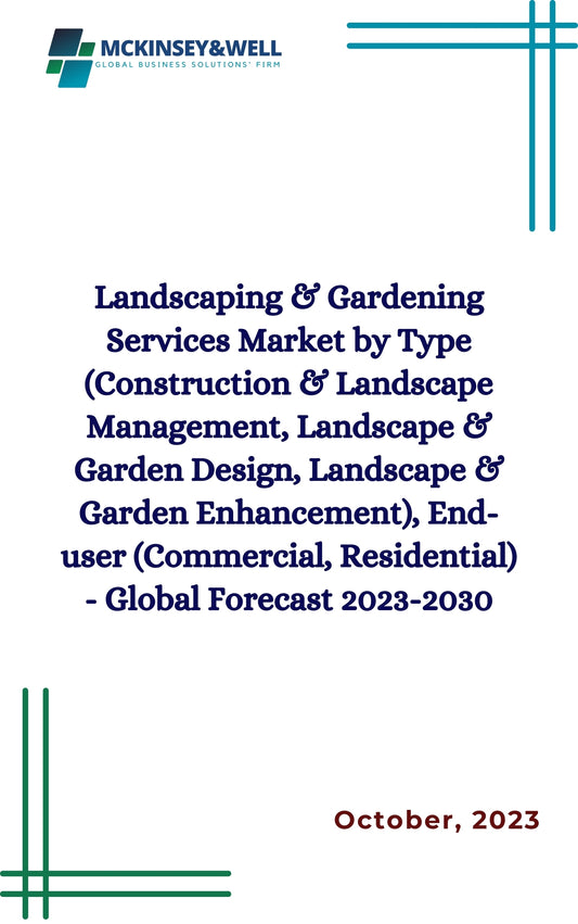 Landscaping & Gardening Services Market by Type (Construction & Landscape Management, Landscape & Garden Design, Landscape & Garden Enhancement), End-user (Commercial, Residential) - Global Forecast 2023-2030