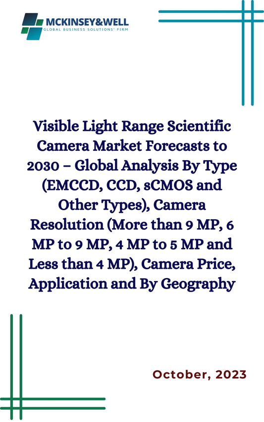 Visible Light Range Scientific Camera Market Forecasts to 2030 – Global Analysis By Type (EMCCD, CCD, sCMOS and Other Types), Camera Resolution (More than 9 MP, 6 MP to 9 MP, 4 MP to 5 MP and Less than 4 MP), Camera Price, Application and By Geography