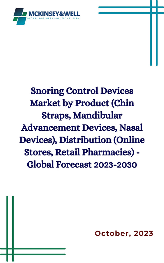 Snoring Control Devices Market by Product (Chin Straps, Mandibular Advancement Devices, Nasal Devices), Distribution (Online Stores, Retail Pharmacies) - Global Forecast 2023-2030