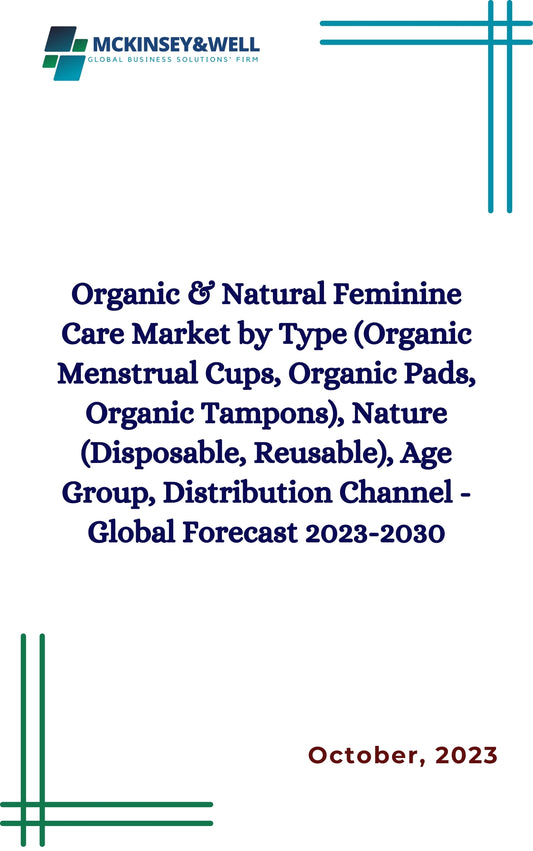 Organic & Natural Feminine Care Market by Type (Organic Menstrual Cups, Organic Pads, Organic Tampons), Nature (Disposable, Reusable), Age Group, Distribution Channel - Global Forecast 2023-2030