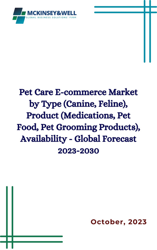 Pet Care E-commerce Market by Type (Canine, Feline), Product (Medications, Pet Food, Pet Grooming Products), Availability - Global Forecast 2023-2030