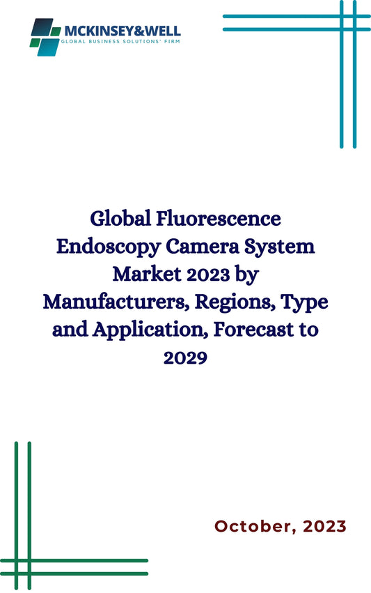 Global Fluorescence Endoscopy Camera System Market 2023 by Manufacturers, Regions, Type and Application, Forecast to 2029