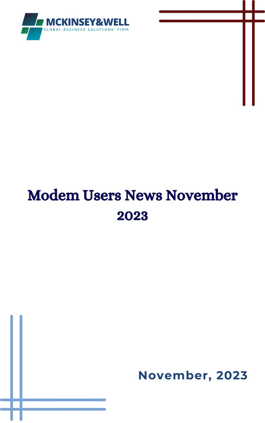 Modem Users News November 2023