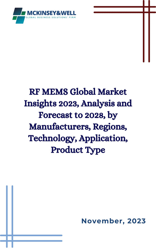 RF MEMS Global Market Insights 2023, Analysis and Forecast to 2028, by Manufacturers, Regions, Technology, Application, Product Type