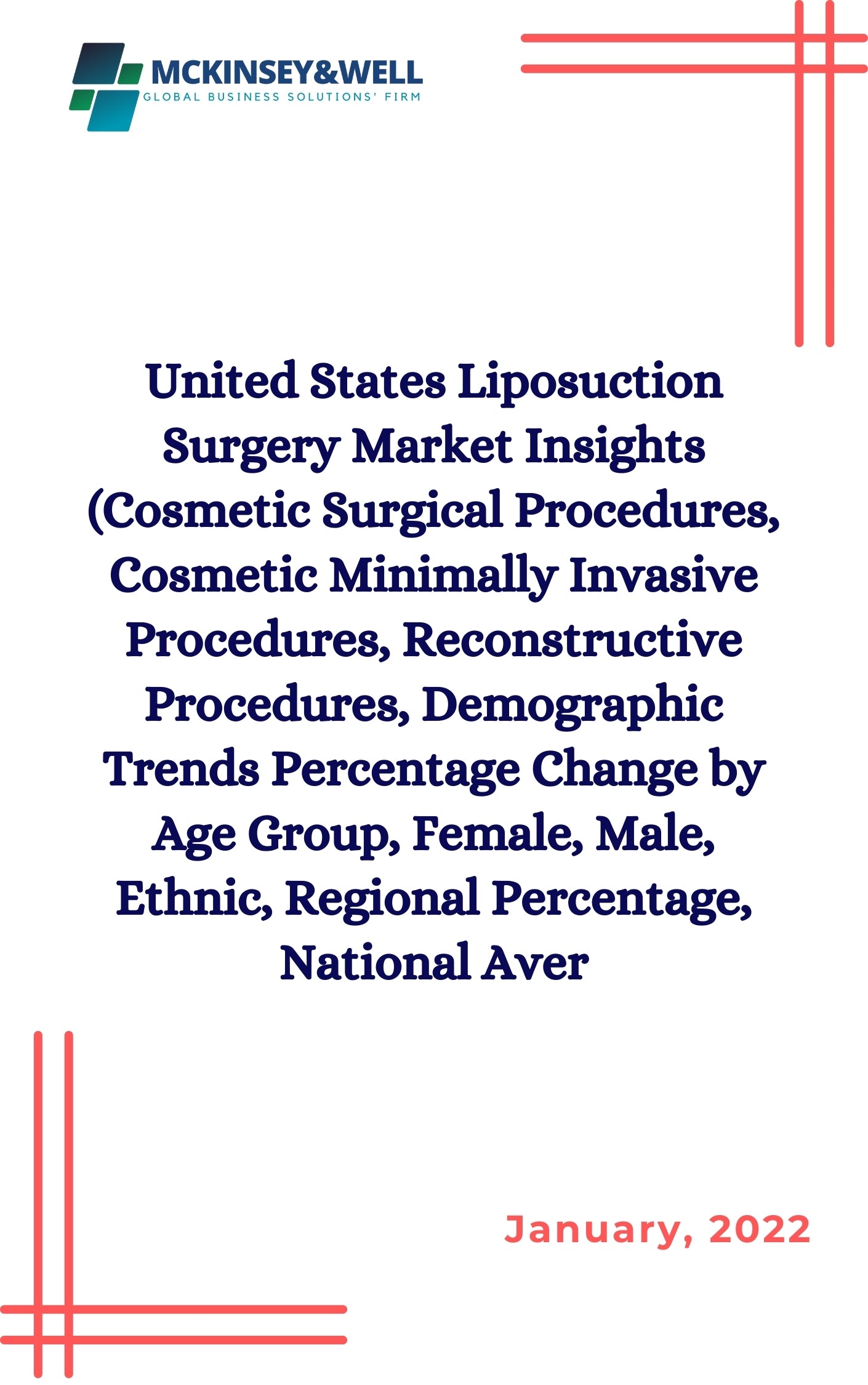 United States Liposuction Surgery Market Insights (Cosmetic Surgical Procedures, Cosmetic Minimally Invasive Procedures, Reconstructive Procedures, Demographic Trends Percentage Change by Age Group, Female, Male, Ethnic, Regional Percentage, National Aver