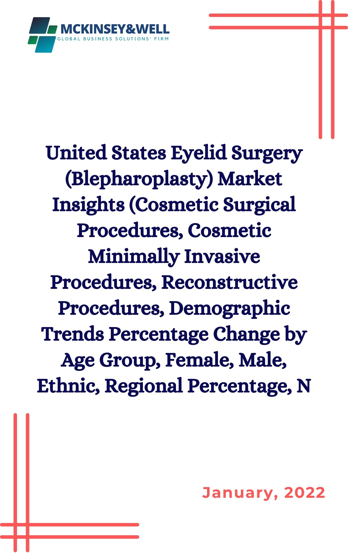 United States Eyelid Surgery (Blepharoplasty) Market Insights (Cosmetic Surgical Procedures, Cosmetic Minimally Invasive Procedures, Reconstructive Procedures, Demographic Trends Percentage Change by Age Group, Female, Male, Ethnic, Regional Percentage, N