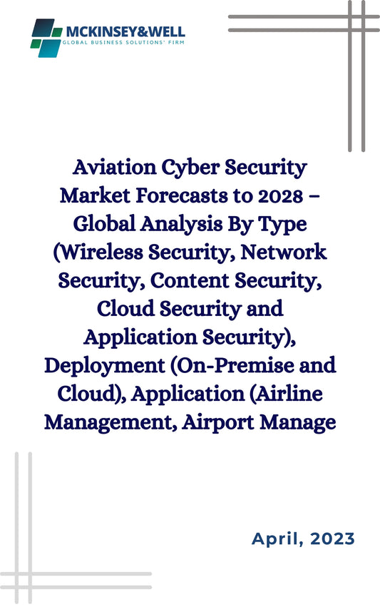 Aviation Cyber Security Market Forecasts to 2028 – Global Analysis By Type (Wireless Security, Network Security, Content Security, Cloud Security and Application Security), Deployment (On-Premise and Cloud), Application (Airline Management, Airport Manage