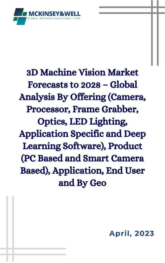 3D Machine Vision Market Forecasts to 2028 – Global Analysis By Offering (Camera, Processor, Frame Grabber, Optics, LED Lighting, Application Specific and Deep Learning Software), Product (PC Based and Smart Camera Based), Application, End User and By Geo